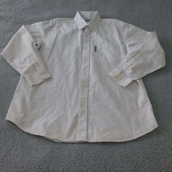 Southern Marsh Shirt Mens Medium Button Up Seersucker White Long Sleeve - Picture 1 of 9